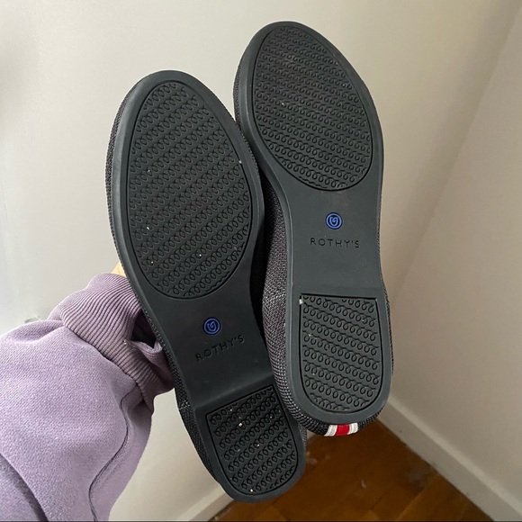 Rothy’s Black Round Toe Black Slip On Flats 7.5 - Picture 7 of 8